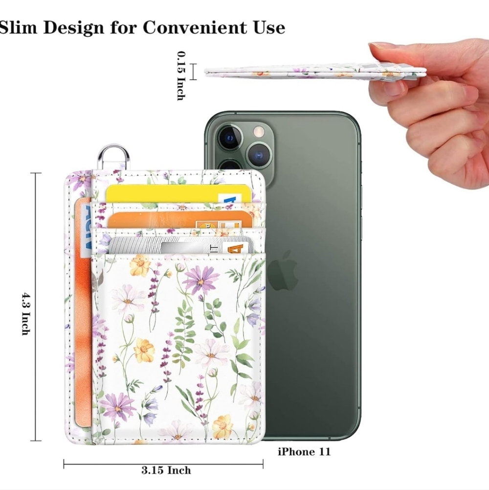 Floral Card Holder with ID Window